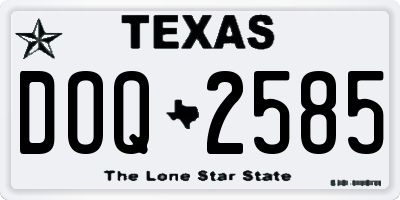 TX license plate DOQ2585