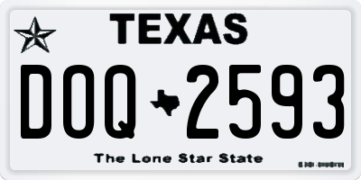 TX license plate DOQ2593