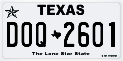 TX license plate DOQ2601