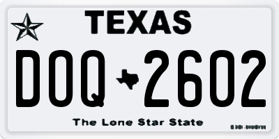 TX license plate DOQ2602