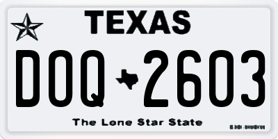 TX license plate DOQ2603