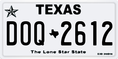 TX license plate DOQ2612