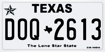 TX license plate DOQ2613