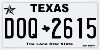 TX license plate DOQ2615