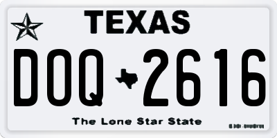 TX license plate DOQ2616