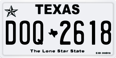 TX license plate DOQ2618