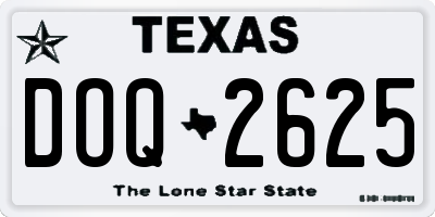 TX license plate DOQ2625