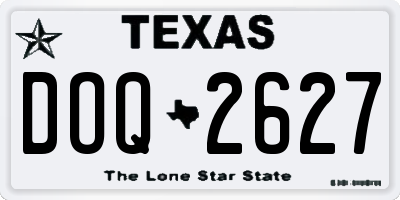 TX license plate DOQ2627