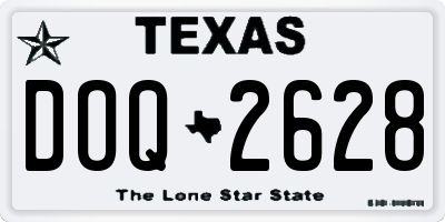 TX license plate DOQ2628