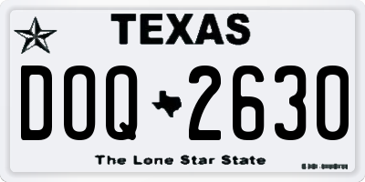 TX license plate DOQ2630