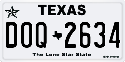 TX license plate DOQ2634