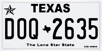 TX license plate DOQ2635