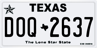 TX license plate DOQ2637