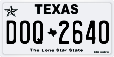 TX license plate DOQ2640
