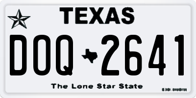 TX license plate DOQ2641