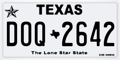 TX license plate DOQ2642