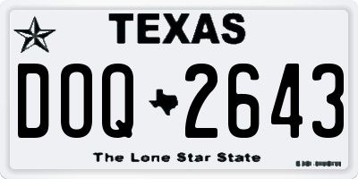 TX license plate DOQ2643