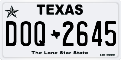 TX license plate DOQ2645