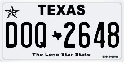 TX license plate DOQ2648