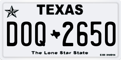 TX license plate DOQ2650