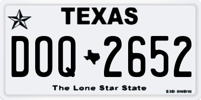 TX license plate DOQ2652