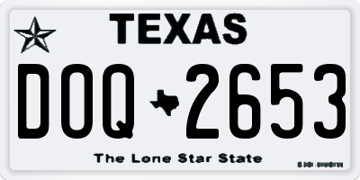 TX license plate DOQ2653