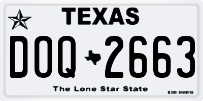 TX license plate DOQ2663