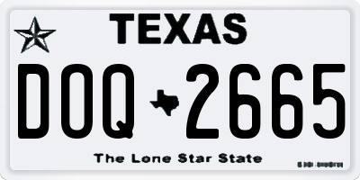 TX license plate DOQ2665