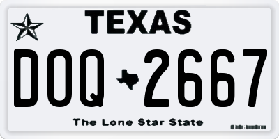 TX license plate DOQ2667