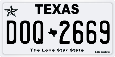 TX license plate DOQ2669