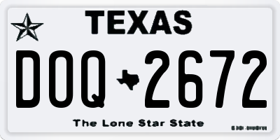 TX license plate DOQ2672