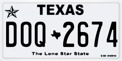 TX license plate DOQ2674