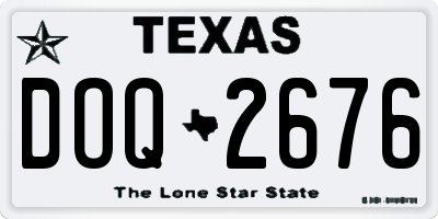 TX license plate DOQ2676