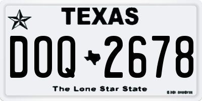 TX license plate DOQ2678