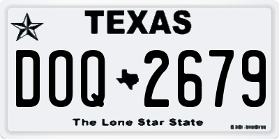 TX license plate DOQ2679