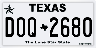 TX license plate DOQ2680