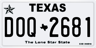 TX license plate DOQ2681
