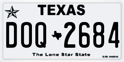 TX license plate DOQ2684