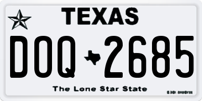 TX license plate DOQ2685