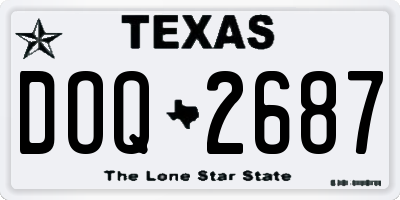 TX license plate DOQ2687