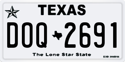 TX license plate DOQ2691