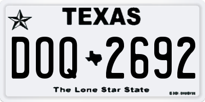 TX license plate DOQ2692