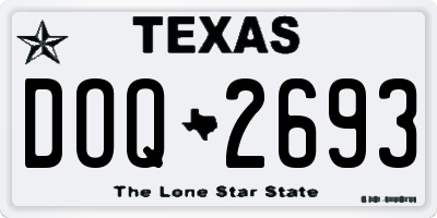 TX license plate DOQ2693