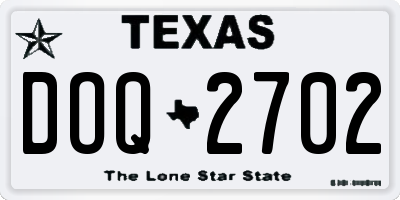 TX license plate DOQ2702