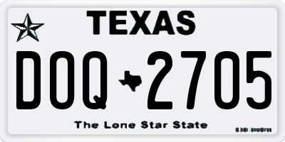 TX license plate DOQ2705