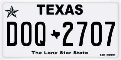TX license plate DOQ2707
