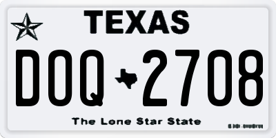 TX license plate DOQ2708