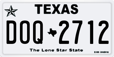 TX license plate DOQ2712