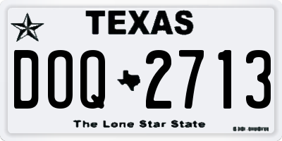 TX license plate DOQ2713