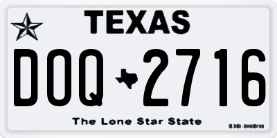 TX license plate DOQ2716